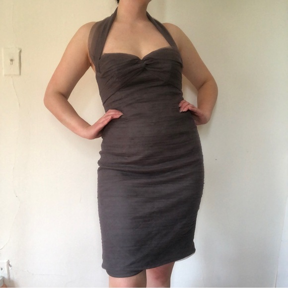 Monique Lhuillier Bridesmaids Gray Dress - Picture 2 of 8